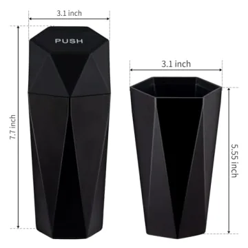 JUSTTOP Car Trash Can with Lid, Compact and Stylish