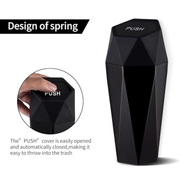 JUSTTOP Car Trash Can with Lid, Compact and Stylish