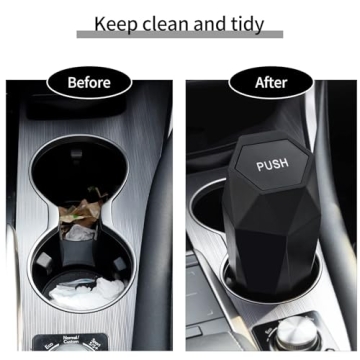 JUSTTOP Car Trash Can with Lid, Compact and Stylish