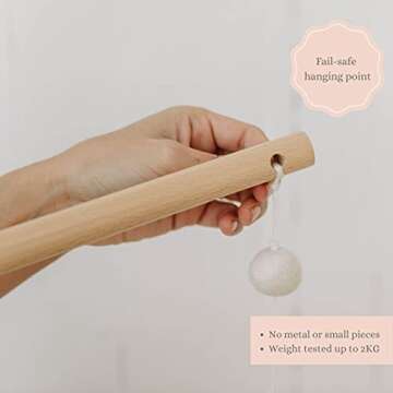 Sasa Baby and Toddler Crib Mobile Arm - Wooden Mobile Arm, Strong Hold Anti Slip Attachment Clamp for Sturdy Mobile Hanger, Mobile Hanger for Crib Nursery Decor Girls Boys, 100% Beech Wood, 30 inches