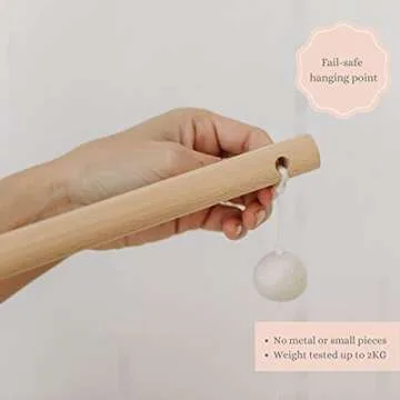 Sasa Baby and Toddler Crib Mobile Arm - Wooden Mobile Arm, Strong Hold Anti Slip Attachment Clamp for Sturdy Mobile Hanger, Mobile Hanger for Crib Nursery Decor Girls Boys, 100% Beech Wood, 30 inches