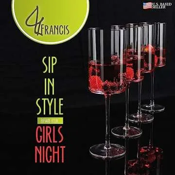 G Francis Square Wine Glasses Set of 4 - Unique Design