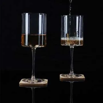 G Francis Square Wine Glasses Set of 4 - Unique Design
