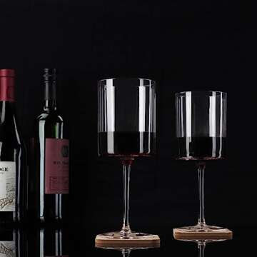 G Francis Square Wine Glasses Set of 4 - Unique Design