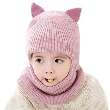Cozy Cat Pink Winter Hat & Scarf Set for Toddlers