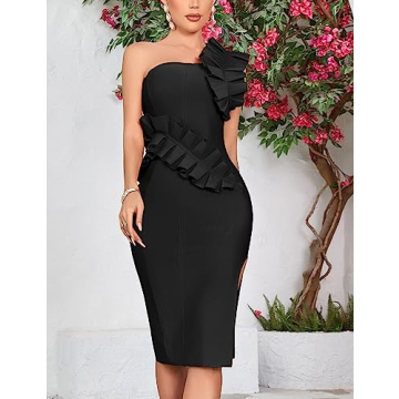 Stylish One Shoulder Wedding Guest Dress by houstil