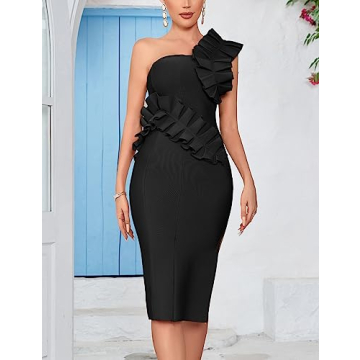 Stylish One Shoulder Wedding Guest Dress by houstil