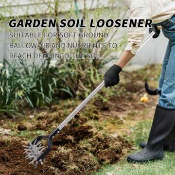 BARAYSTUS Rotary Garden Tool - Adjustable Hand Tiller for All Your Gardening Needs