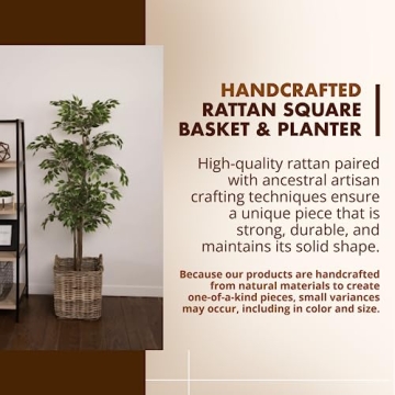 KOUBOO Handmade Rattan Storage Basket - Large & Decorative