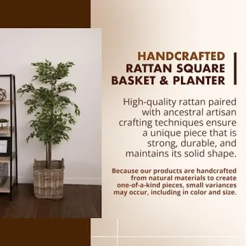 KOUBOO Handmade Rattan Storage Basket - Large & Decorative