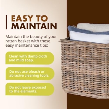 KOUBOO Handmade Rattan Storage Basket - Large & Decorative