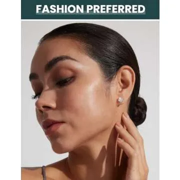 6 Pairs Stud Earrings Set Hypoallergenic Cubic Zirconia 316L Earrings with Secure Flat Back Earrings Surgical Steel Earrings for Cartilage & Everyday Gift-Ready Packaging