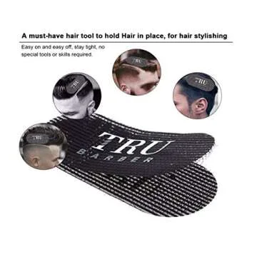 TRU BARBER HAIR GRIPPERS ® 3 COLORS BUNDLE PACK 6 PCS for Men and Women - Salon and Barber, Hair Clips for Styling, Hair holder Grips (Red/White/Black)