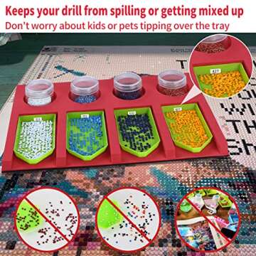Diamond Painting Tray Organizer with 4 Slots for Arts