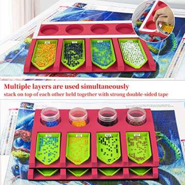 Diamond Painting Tray Organizer with 4 Slots for Arts