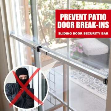 SECURITYMAN Sliding Door Security Bar-Child Proof Sliding Door Lock Bar with Anti Lift Lock - Fits M...