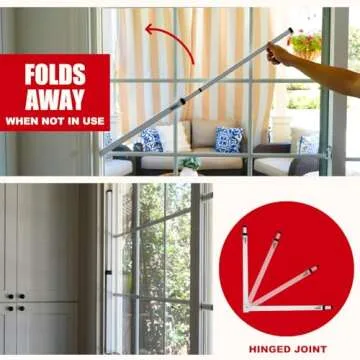 SECURITYMAN Sliding Door Security Bar-Child Proof Sliding Door Lock Bar with Anti Lift Lock - Fits Most Doors & Windows - Adjustable Patio Door Security Bar (18.75"- 51.1") - White