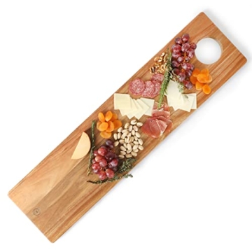 Martha Stewart Charcot 31.5 X 8 Large Charcuterie Serving Board - Rectangular - Acacia Wood