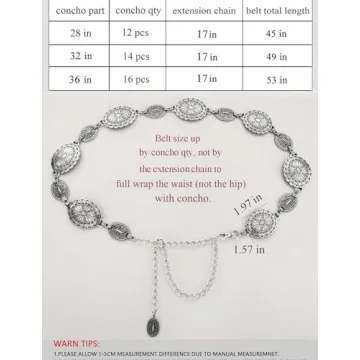 TOPACC Western Metal Belt for Women - Perfect for Concerts