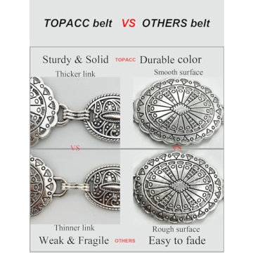 TOPACC Western Metal Belt for Women - Perfect for Concerts