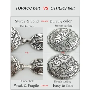 TOPACC Western Metal Belt for Women - Perfect for Concerts