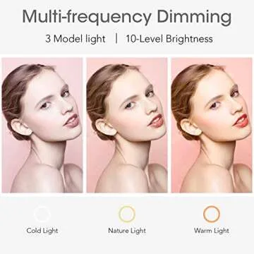 10 inch Ring Light with Tripod Stand - Rovtop LED Camera Selfie Light Ring with iPhone Tripod and Phone Holder for Video Photography Makeup Live Streaming, Compatible with iPhone and Android Phone