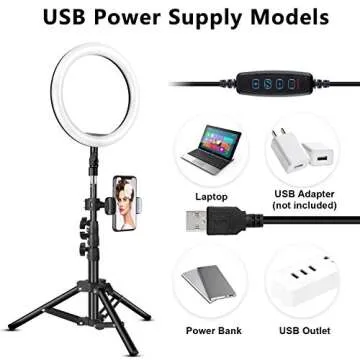 10 inch Ring Light with Tripod Stand - Rovtop LED Camera Selfie Light Ring with iPhone Tripod and Phone Holder for Video Photography Makeup Live Streaming, Compatible with iPhone and Android Phone