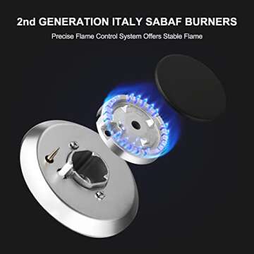 12-Inch Thermomate Gas Cooktop with 2 Burners