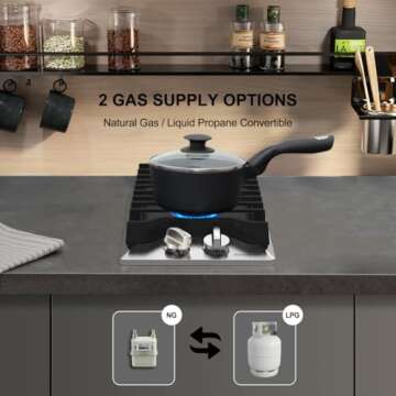 12-Inch Thermomate Gas Cooktop with 2 Burners