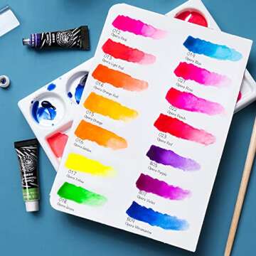 Paul Rubens Watercolor Paint 14 Vibrant Neon Colors Watercolor Tubes, 5ml Each Tube, Art Supplies fo...