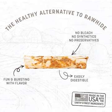 Earth Animal No Hide Medium Beef Flavored Natural Rawhide Free Dog Chews Long Lasting Chew Sticks | ...