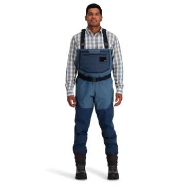 Simms Men's Freestone Stockingfoot Chest-High Fishing Waders - Durable, Breathable, Performance-Driven Waterproof Waders, Midnight (Medium 9-11 Foot)