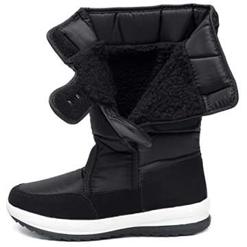 AUSLAND Women's Mid-Calf Snow Boots Black 9.5US 40EU
