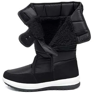 AUSLAND Women's Mid-Calf Snow Boots Black 9.5US 40EU