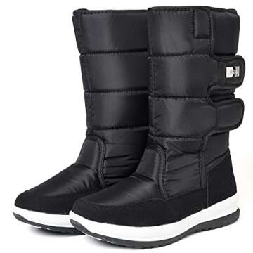 AUSLAND Women's Mid-Calf Snow Boots Black 9.5US 40EU