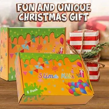 Keemanman 6 Pack Butter Slime Kit with Elephant, Unicorn, Watermelon, Candy, Pineapple and Coffee Charms, Scented DIY Slime Supplies for Girls and Boys, Stress Relief Toy for Kids Party and Gift