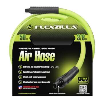 Flexzilla Air Hose, 3/8 in. x 50 ft., Heavy Duty Hybrid - ZillaGreen