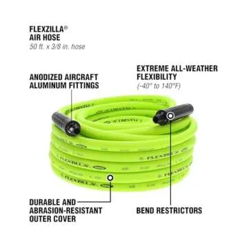 Flexzilla Air Hose 3/8 in. 50 ft. Hybrid Heavy Duty ZillaGreen