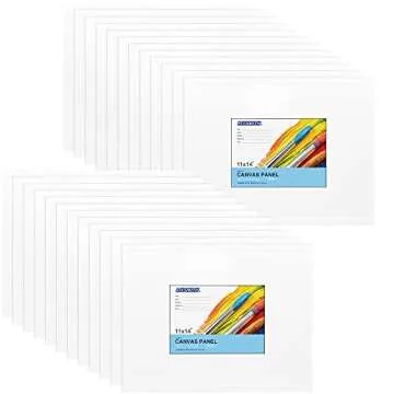 FIXSMITH Canvas Boards for Painting 11x14 Inch, Super Value 24 Pack Paint Canvases, White Blank Canvas Panels, 100% Cotton Primed Canvas for Painting, Painting Art Supplies