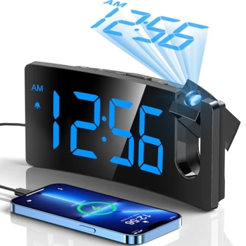 GOLOZA Projection Alarm Clock with Adjustable Brightness