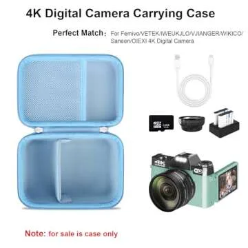 Elonbo 4K Digital Camera Carrying Case for Femivo/VETEK/IWEUKJLO/VJIANGER/WIKICO/Saneen/OIEXI 4K 48M...