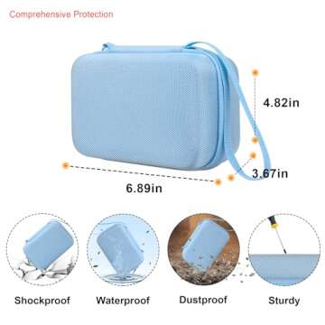 Elonbo 4K Digital Camera Carrying Case for Femivo/VETEK/IWEUKJLO/VJIANGER/WIKICO/Saneen/OIEXI 4K 48MP Vlogging Camera, Travel Compact Camera Storage Cover Organizer Holder, Blue