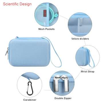 Elonbo 4K Digital Camera Carrying Case for Femivo/VETEK/IWEUKJLO/VJIANGER/WIKICO/Saneen/OIEXI 4K 48MP Vlogging Camera, Travel Compact Camera Storage Cover Organizer Holder, Blue