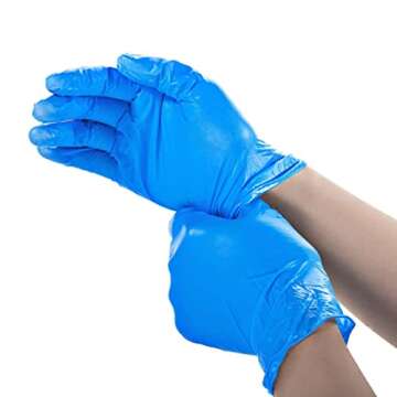 Basic Medical Synmax Vinyl Exam Gloves - Latex-Free & Powder-Free Disposable Glove - Large, BMPF-300...