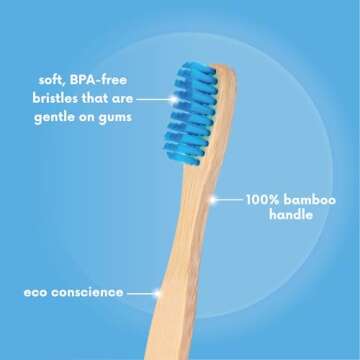 The Humble Co. Bamboo Toothbrushes (5pk) – Toothbrushes for Superior Oral Care, Dental Hygiene, and Gum Care, BPA Free (Soft Bristles)