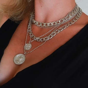 Trendy golden layered necklaces for stylish women