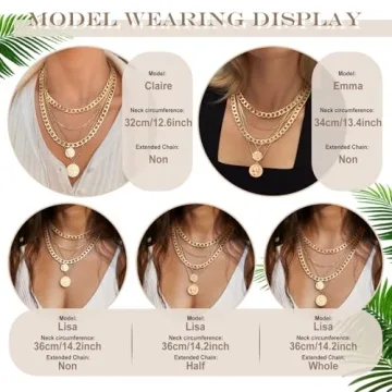 Trendy golden layered necklaces for stylish women
