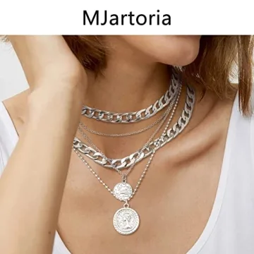 Trendy golden layered necklaces for stylish women