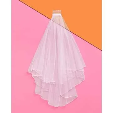 xo, Fetti Bachelorette Party Bridal Veil, Surged Edge | Headband Decorations, Bride To Be Gift, Bridal Shower, Wedding