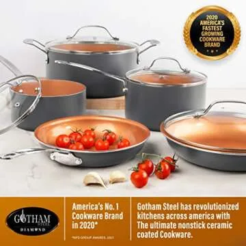 Gotham Steel 5.5” Mini Nonstick Frying Pan, Egg Pan + Omelette Pan with Rubber Grip Handle, Small Pan for Cooking, Mini Ceramic Pan / Ceramic Skillet Non-Toxic Omelet Pan, Oven & Dishwasher Safe